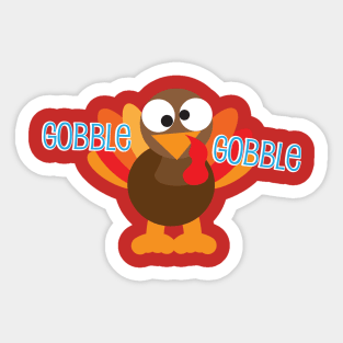 Gobble Gobble Gobble Thanksgiving Turkey Sticker